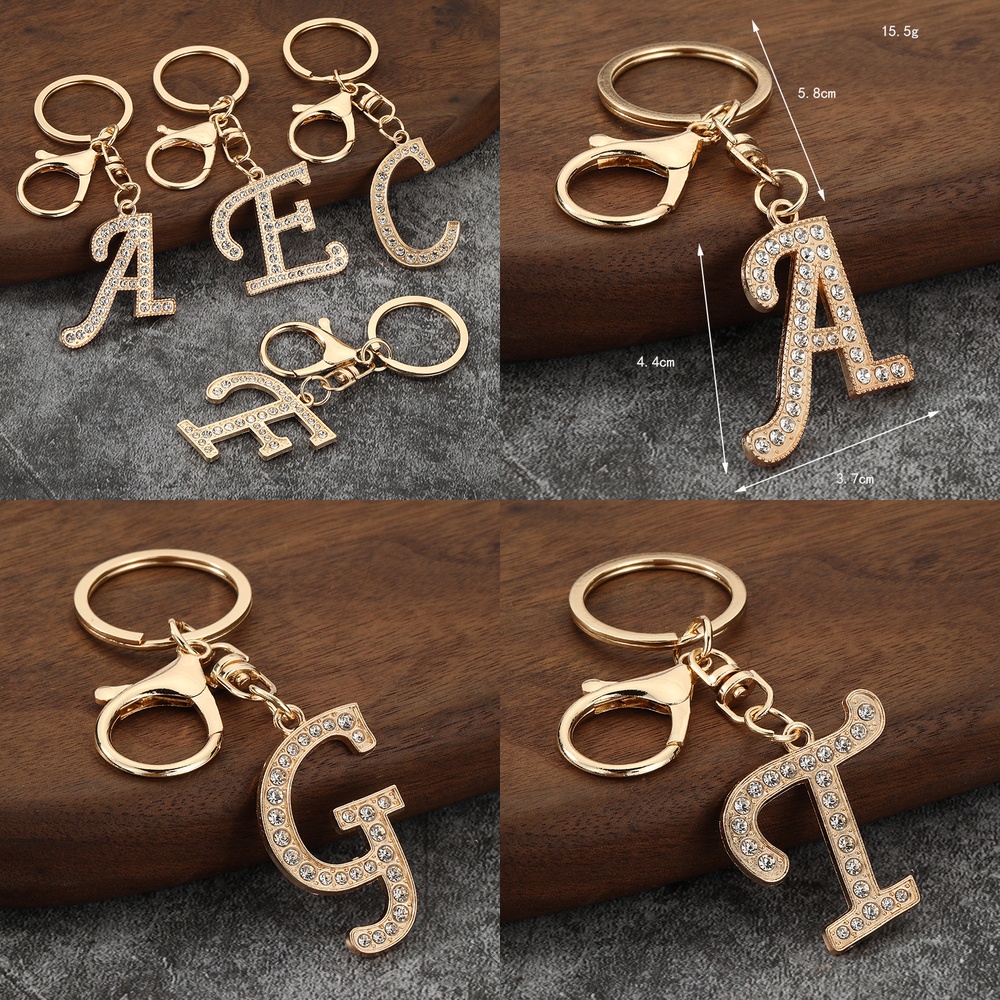 Women Bags Amazon - Metal 26 Letter Rhinestone Keychain for