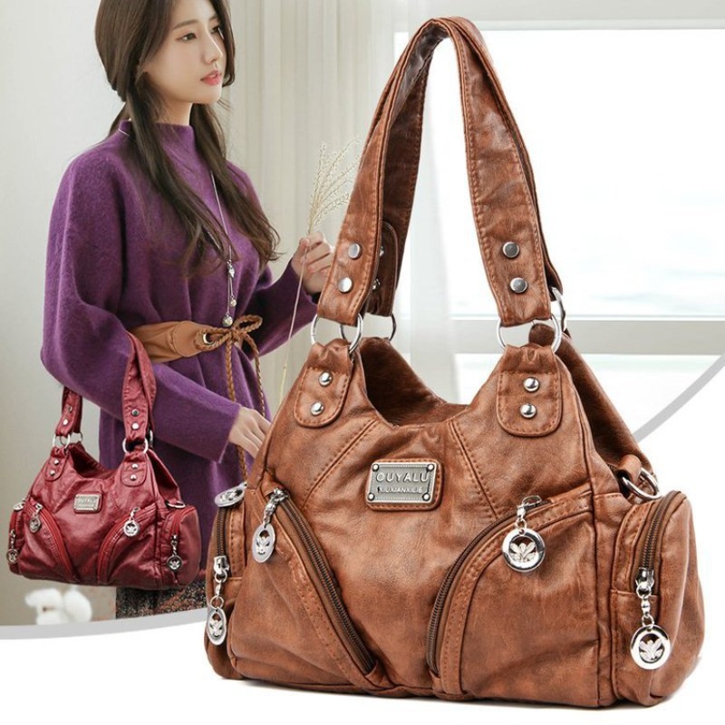 Cross-border Retro Soft Leathe - Women Bags Amazon review and price