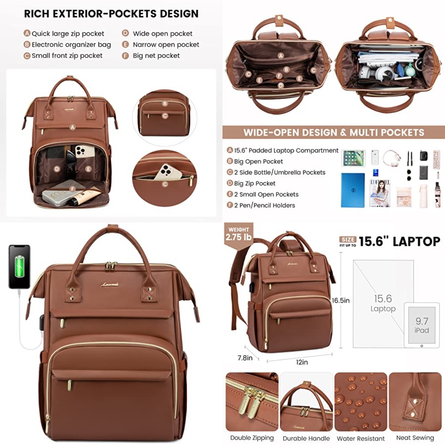 Leather Laptop Backpack for Wo - Women Bags And Purses review and price