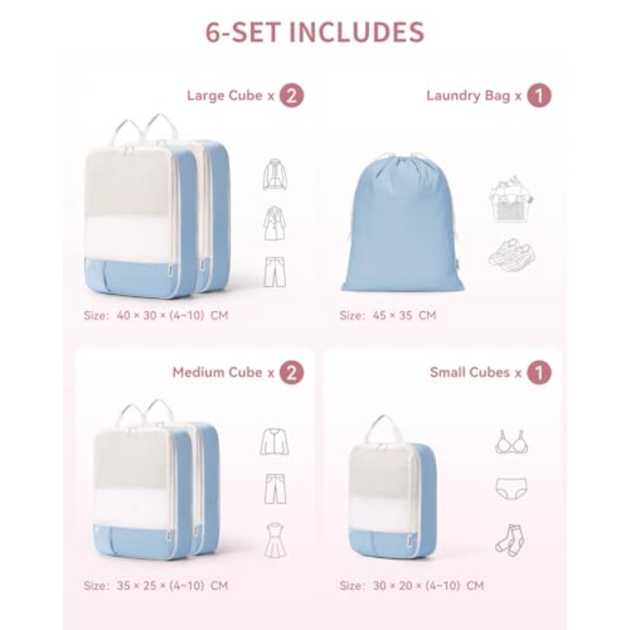 6 Set Compression Packing Cube - Women'S Bags review and price
