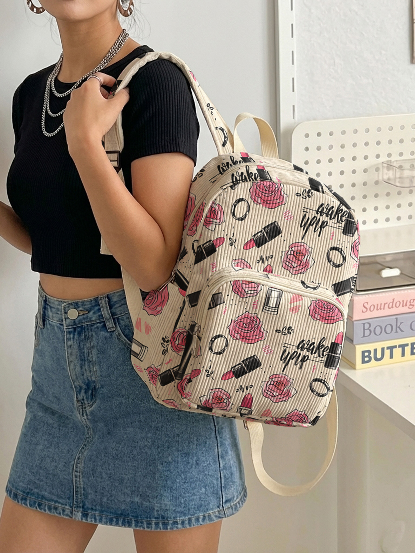 Rose Lipstick Print Allover Wo - Women'S Xl Bags review and price