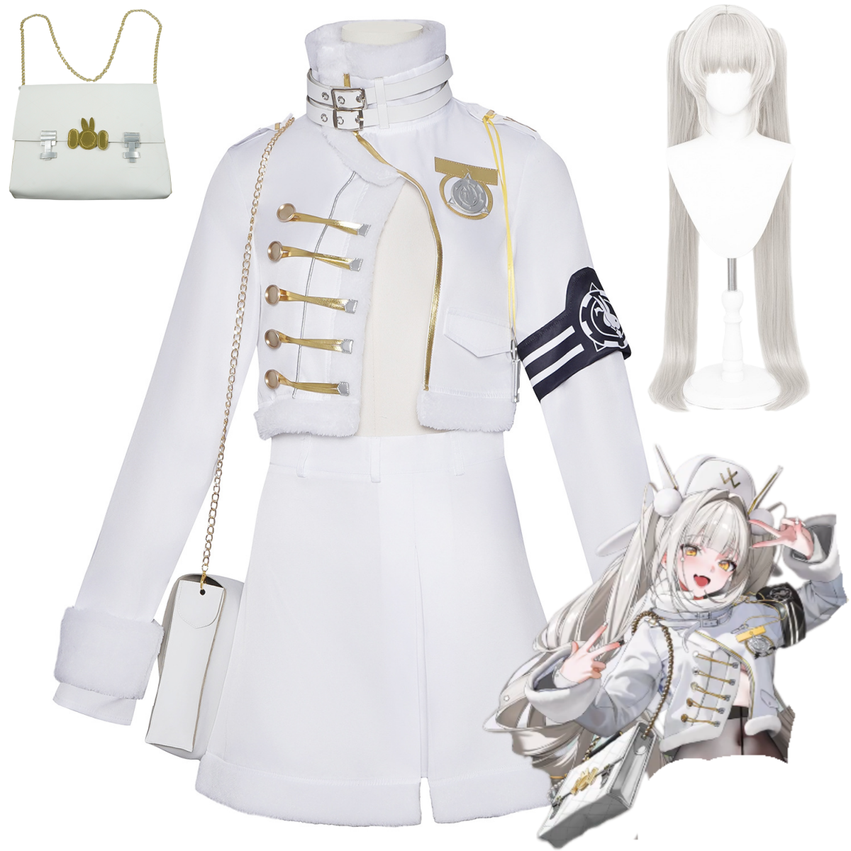 Anime Game Youk Blanc Cosplay  - Women Bags White review and price