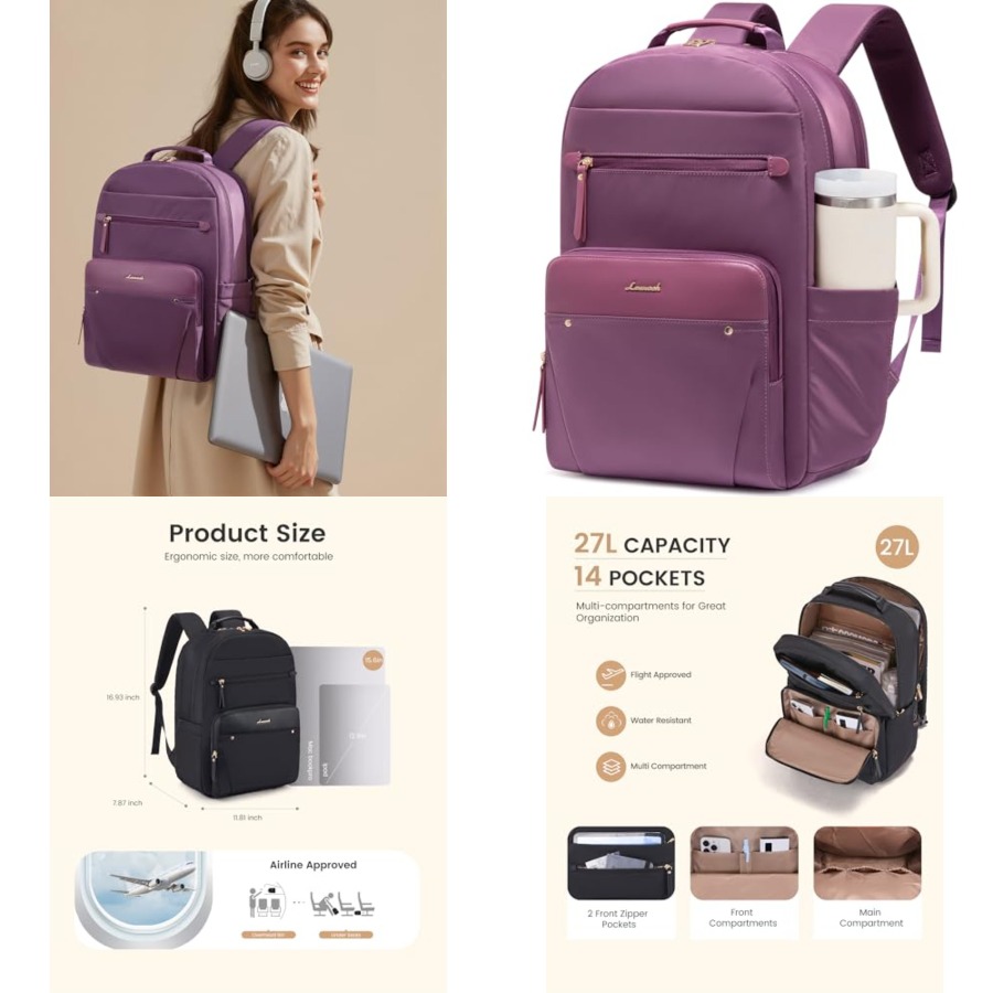 Laptop Backpack for Women with - Women Bags And Purses review and price