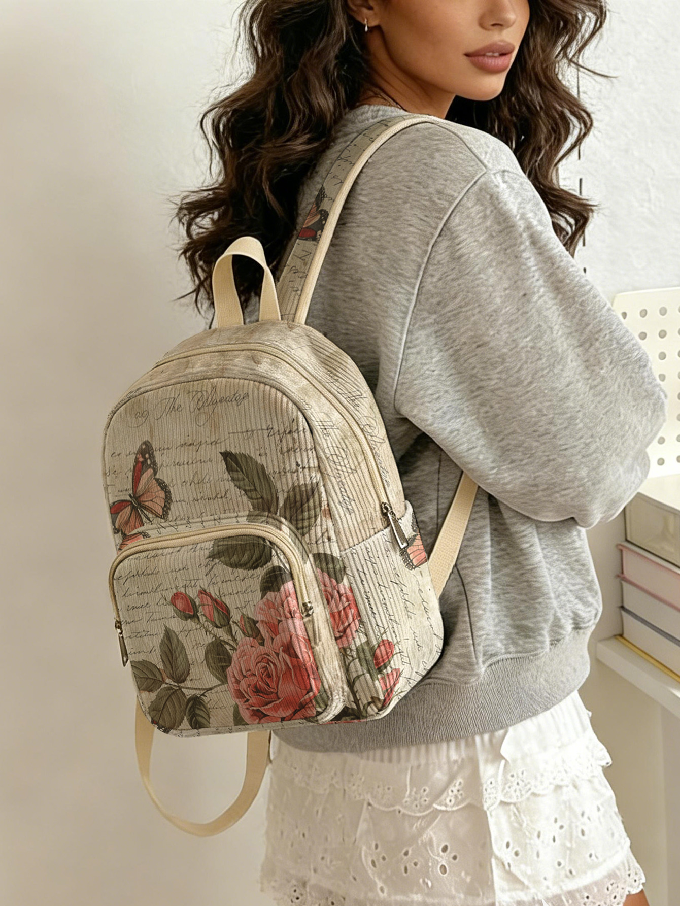 Vintage Roses & Butterfly Prin - Women'S Xl Bags review and price