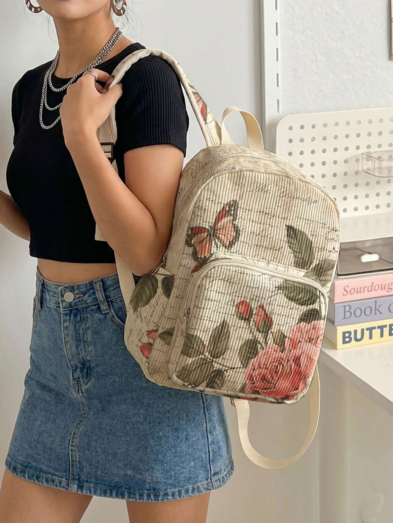 Vintage Roses & Butterfly Prin - Women'S Xl Bags review and price