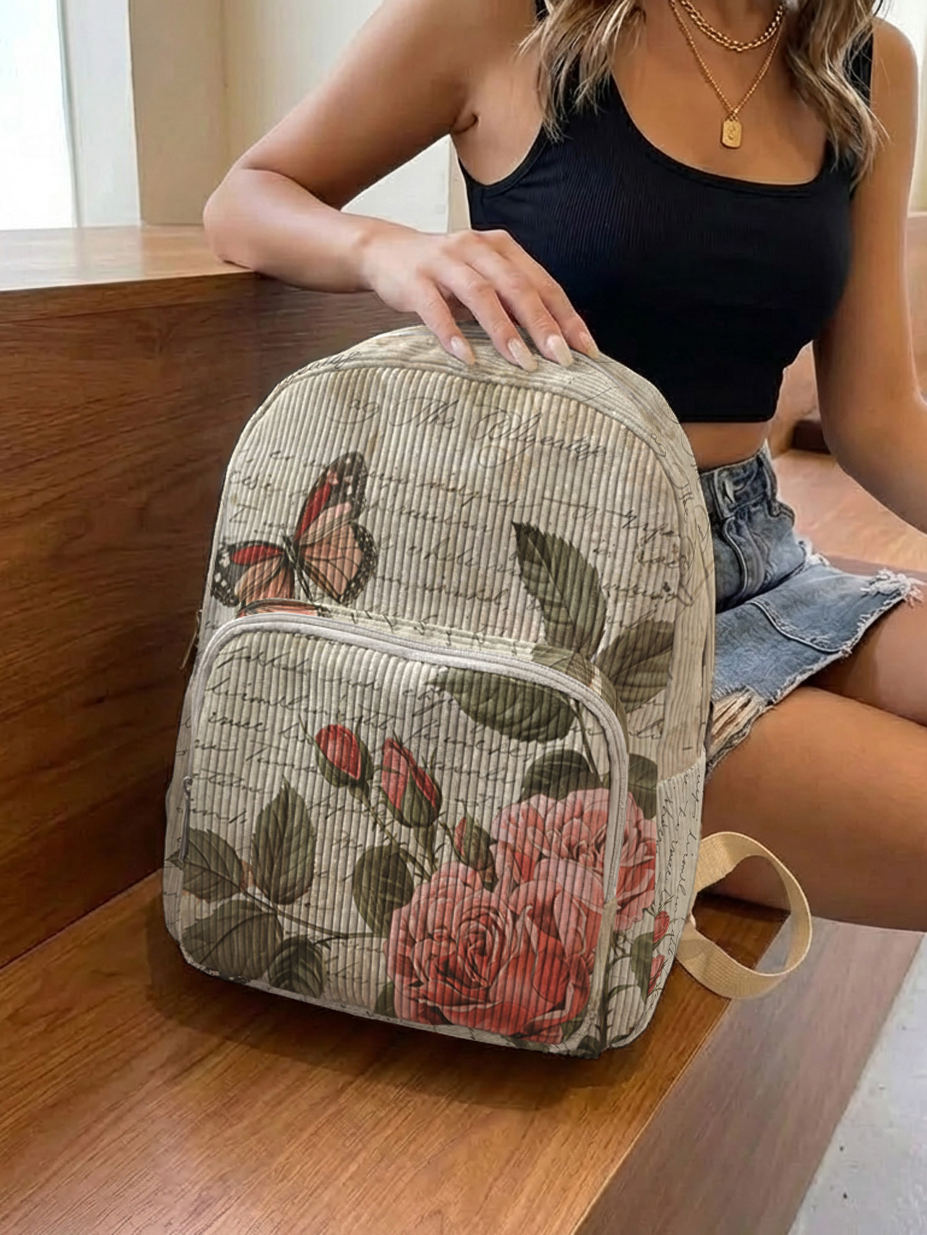Vintage Roses & Butterfly Prin - Women'S Xl Bags review and price