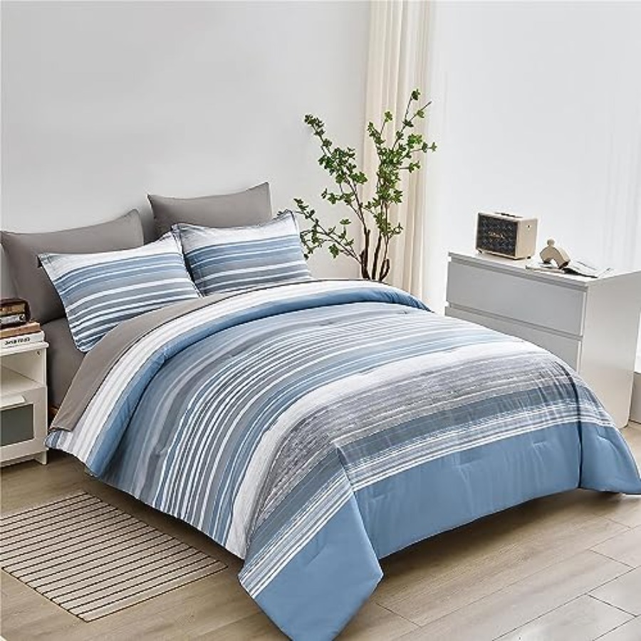 5 Pcs Bed in a Bag Stripe Comf - Women Bags White review and price