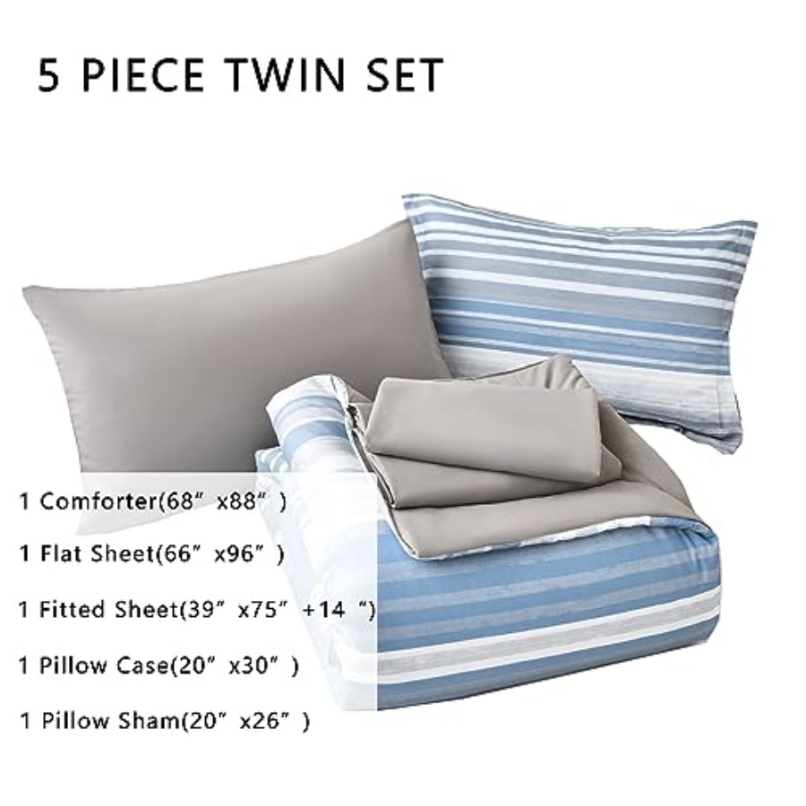 5 Pcs Bed in a Bag Stripe Comf - Women Bags White review and price