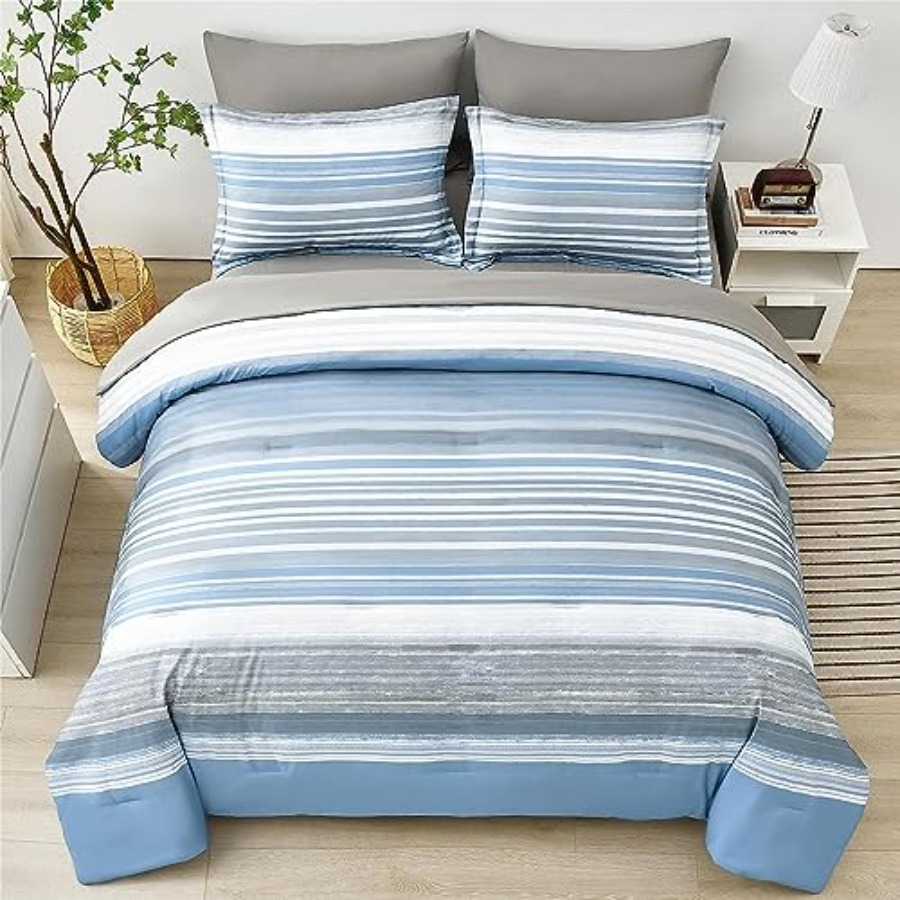 5 Pcs Bed in a Bag Stripe Comf - Women Bags White review and price